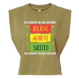 Black History Month Shirts Believe Achieve Succeed Gift Garment-Dyed Women's Muscle Tee