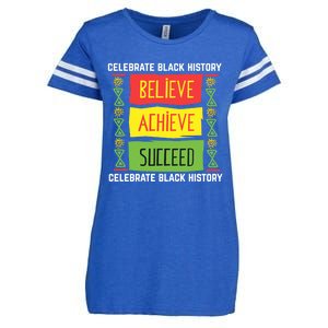 Black History Month Shirts Believe Achieve Succeed Gift Enza Ladies Jersey Football T-Shirt