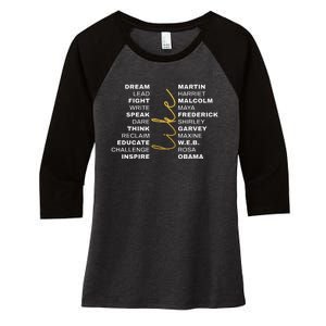 BLACK HISTORY Month Juneteenth African American Pride Women's Tri-Blend 3/4-Sleeve Raglan Shirt