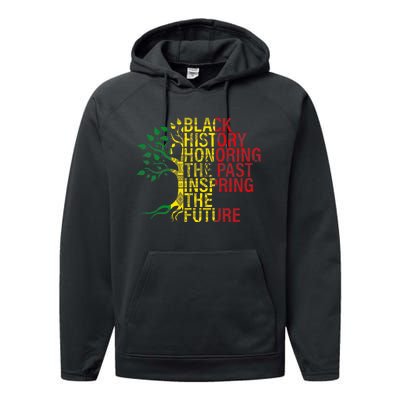 Black History Month Honoring Past Inspiring Future Performance Fleece Hoodie