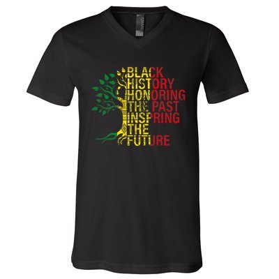 Black History Month Honoring Past Inspiring Future V-Neck T-Shirt