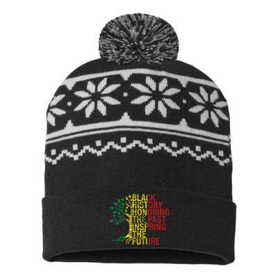 Black History Month Honoring Past Inspiring Future USA-Made Snowflake Beanie