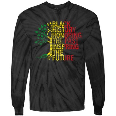 Black History Month Honoring Past Inspiring Future Tie-Dye Long Sleeve Shirt