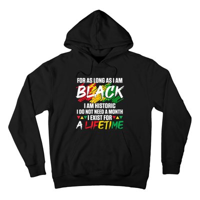 Black History Month For As Long As I Am Black I Am Historic Hoodie