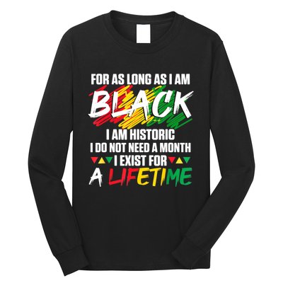 Black History Month For As Long As I Am Black I Am Historic Long Sleeve Shirt