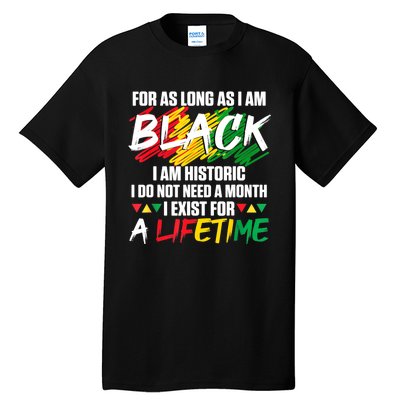 Black History Month For As Long As I Am Black I Am Historic Tall T-Shirt