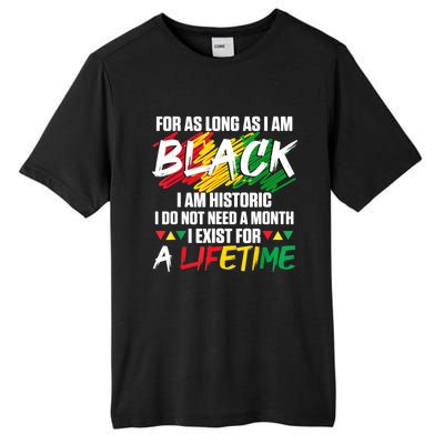 Black History Month For As Long As I Am Black I Am Historic Tall Fusion ChromaSoft Performance T-Shirt