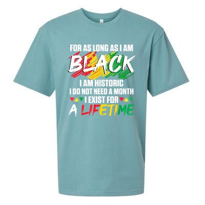 Black History Month For As Long As I Am Black I Am Historic Sueded Cloud Jersey T-Shirt