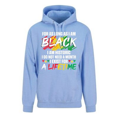 Black History Month For As Long As I Am Black I Am Historic Unisex Surf Hoodie