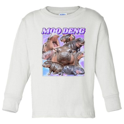 Baby Hippo Moo Deng Toddler Long Sleeve Shirt