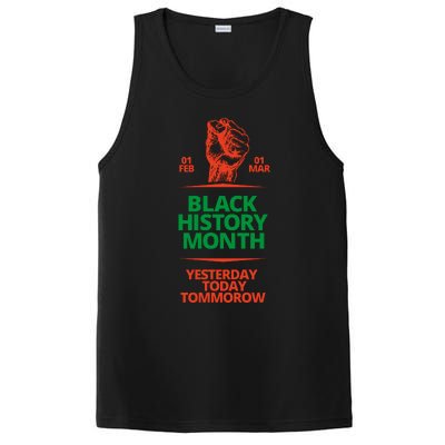 Black History Month African American Black Fist Yesterday Today Tomorrow PosiCharge Competitor Tank