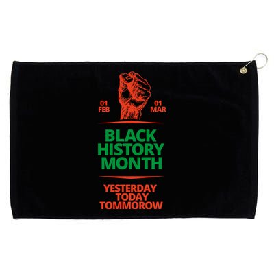 Black History Month African American Black Fist Yesterday Today Tomorrow Grommeted Golf Towel