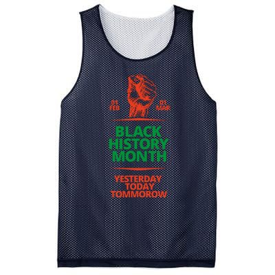 Black History Month African American Black Fist Yesterday Today Tomorrow Mesh Reversible Basketball Jersey Tank