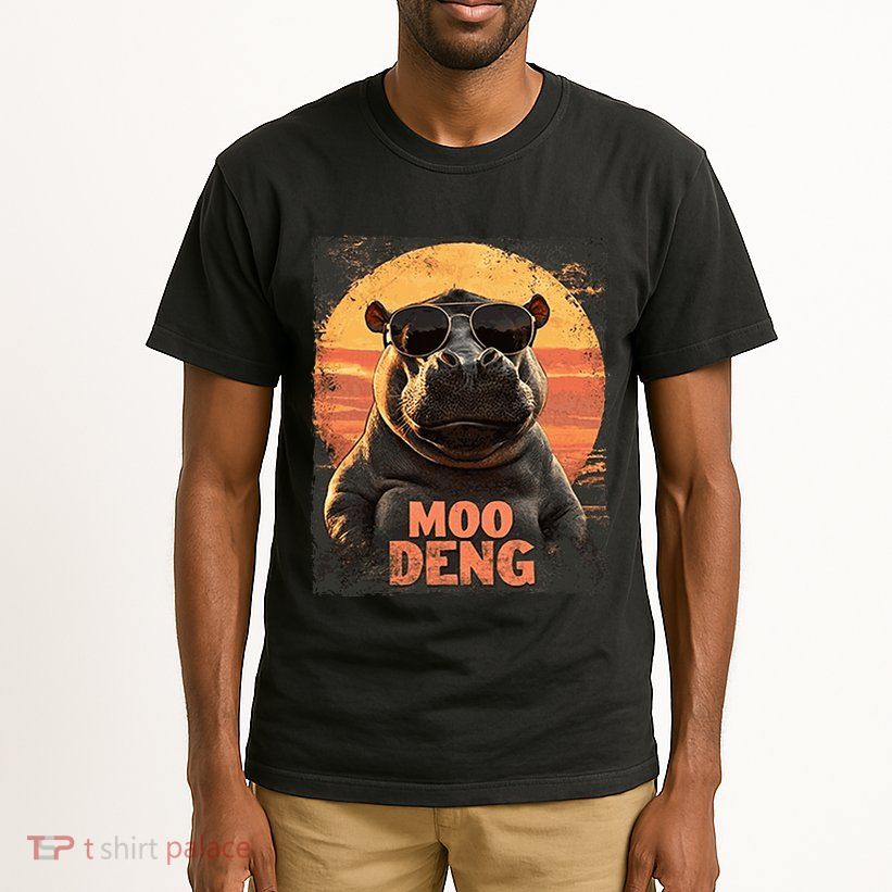 Baby Hippo Moo Deng Sunglasess Vintage Retro Tall T-Shirt