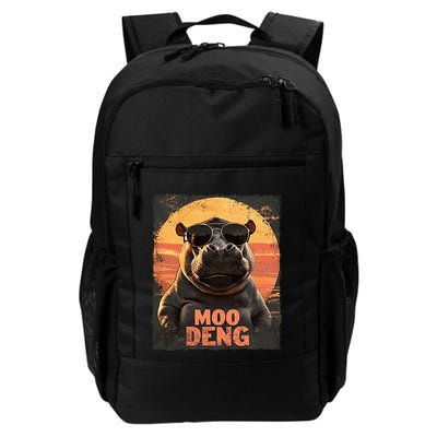 Baby Hippo Moo Deng Sunglasess Vintage Retro Backpack