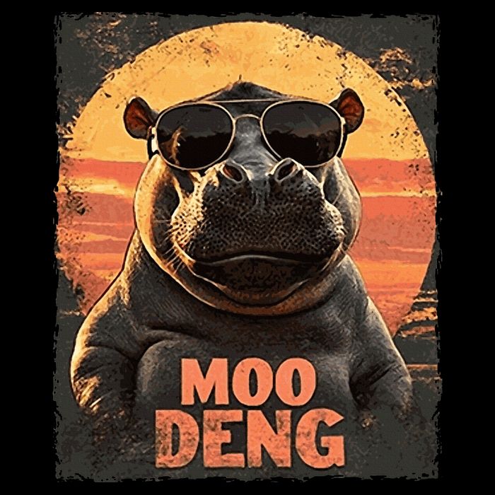 Baby Hippo Moo Deng Sunglasess Vintage Retro Bag