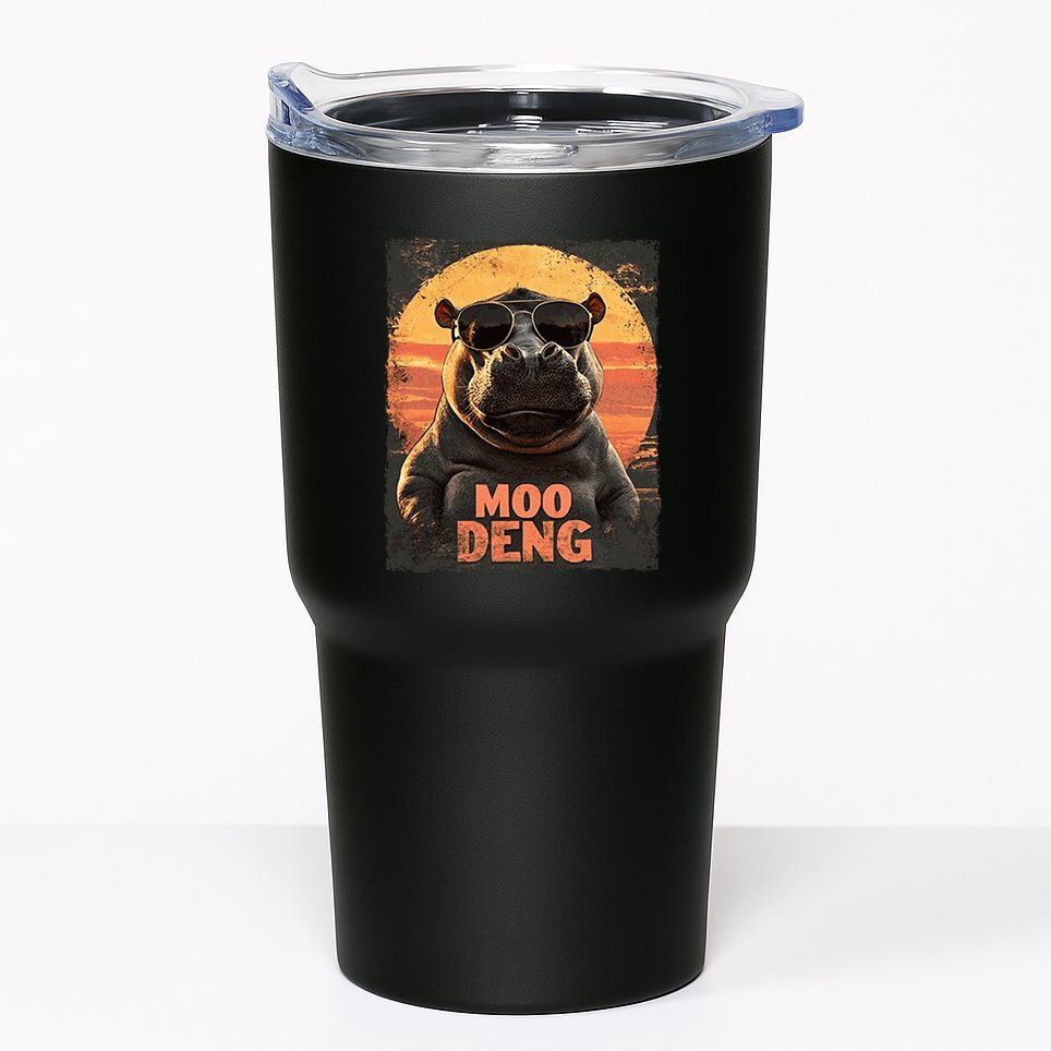 Baby Hippo Moo Deng Sunglasess Vintage Retro Tumbler