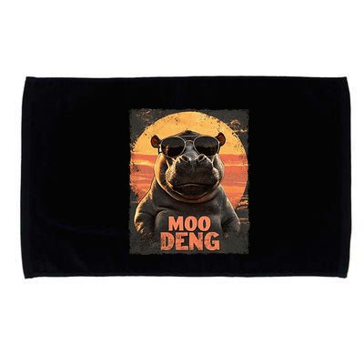 Baby Hippo Moo Deng Sunglasess Vintage Retro Microfiber Hand Towel