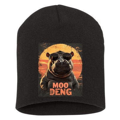 Baby Hippo Moo Deng Sunglasess Vintage Retro Short Acrylic Beanie