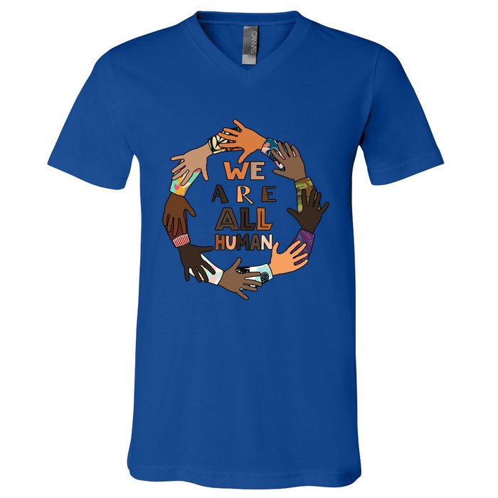 Black History Month Gift We Are All Hu Pride Gift V-Neck T-Shirt