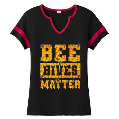 Bee Hives Matter Climate Change Earth Day Ladies Halftime Notch Neck Tee