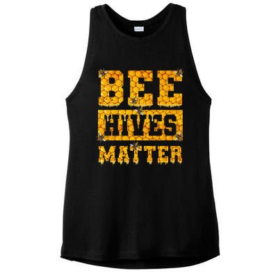 Bee Hives Matter Climate Change Earth Day Ladies PosiCharge Tri-Blend Wicking Tank