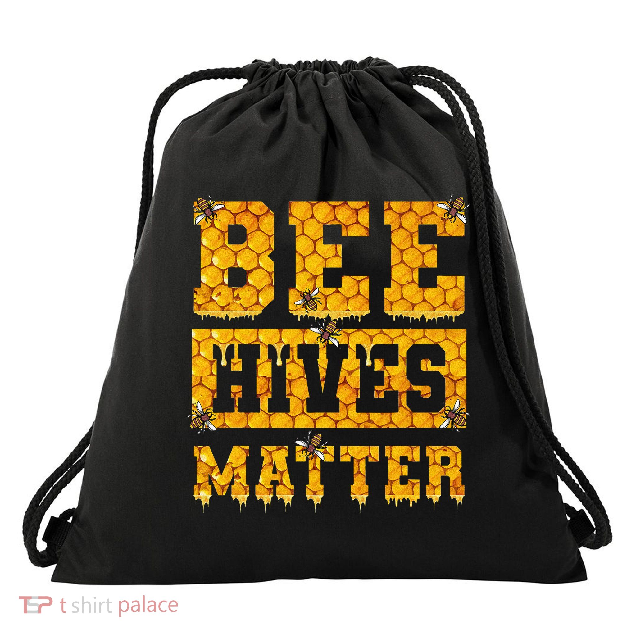 Bee Hives Matter Climate Change Earth Day Drawstring Bag