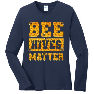 Bee Hives Matter Climate Change Earth Day Ladies Long Sleeve Shirt