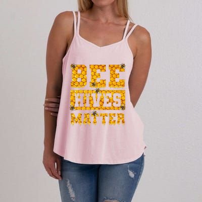 Bee Hives Matter Climate Change Earth Day Women's Strappy Tank