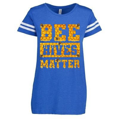 Bee Hives Matter Climate Change Earth Day Enza Ladies Jersey Football T-Shirt