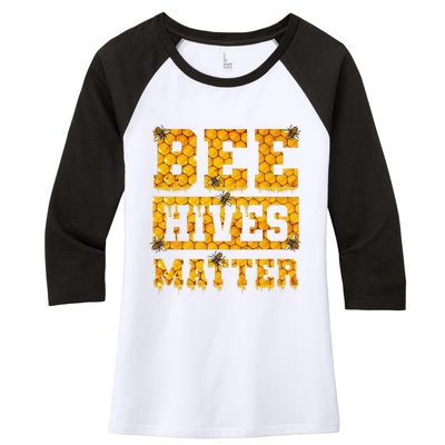 Bee Hives Matter Climate Change Earth Day Women's Tri-Blend 3/4-Sleeve Raglan Shirt