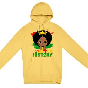 Black History Month Shirts Black Melanin Girl I Am Black History Premium Pullover Hoodie