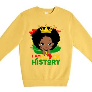 Black History Month Shirts Black Melanin Girl I Am Black History Premium Crewneck Sweatshirt