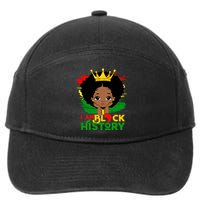 Black History Month Shirts Black Melanin Girl I Am Black History 7-Panel Snapback Hat