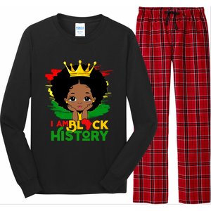 Black History Month Shirts Black Melanin Girl I Am Black History Long Sleeve Pajama Set