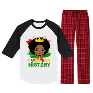 Black History Month Shirts Black Melanin Girl I Am Black History Raglan Sleeve Pajama Set