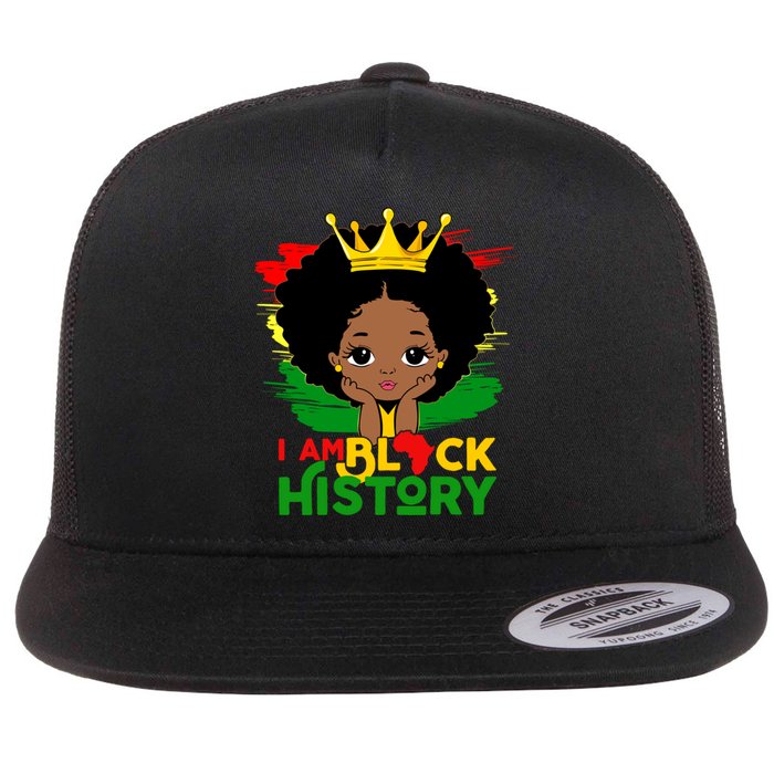 Black History Month Shirts Black Melanin Girl I Am Black History Flat Bill Trucker Hat