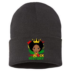 Black History Month Shirts Black Melanin Girl I Am Black History Sustainable Knit Beanie