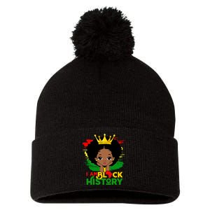 Black History Month Shirts Black Melanin Girl I Am Black History Pom Pom 12in Knit Beanie