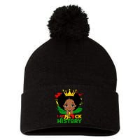 Black History Month Shirts Black Melanin Girl I Am Black History Pom Pom 12in Knit Beanie