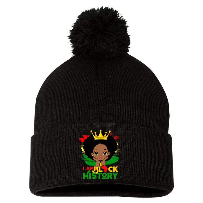 Black History Month Shirts Black Melanin Girl I Am Black History Pom Pom 12in Knit Beanie