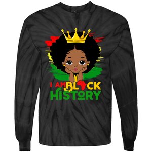 Black History Month Shirts Black Melanin Girl I Am Black History Tie-Dye Long Sleeve Shirt