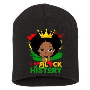 Black History Month Shirts Black Melanin Girl I Am Black History Short Acrylic Beanie