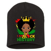 Black History Month Shirts Black Melanin Girl I Am Black History Short Acrylic Beanie