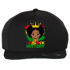 Black History Month Shirts Black Melanin Girl I Am Black History Wool Snapback Cap