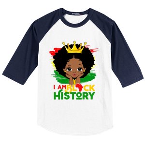 Black History Month Shirts Black Melanin Girl I Am Black History Baseball Sleeve Shirt