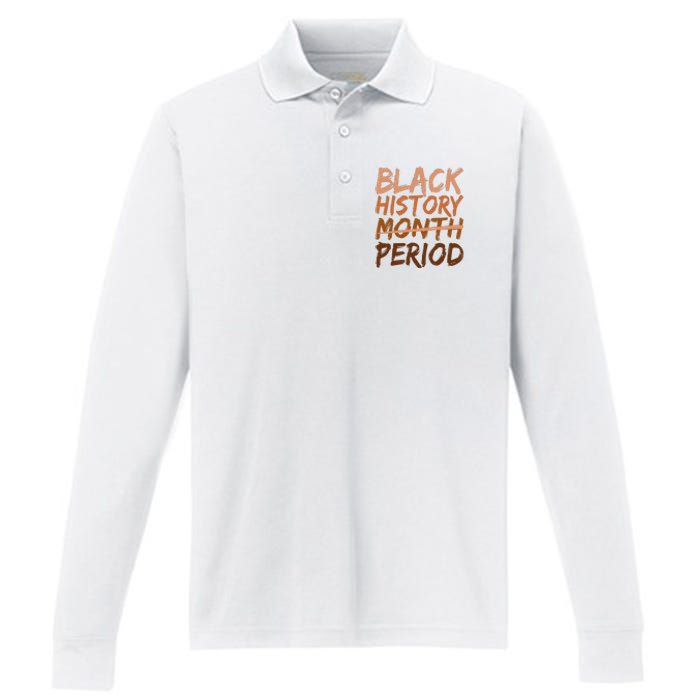 Black History Month Period African American Proud Performance Long Sleeve Polo