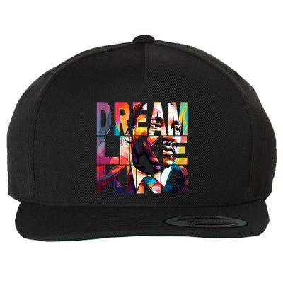 Black History Month Martin Have Dream Luther King Day Design Wool Snapback Cap