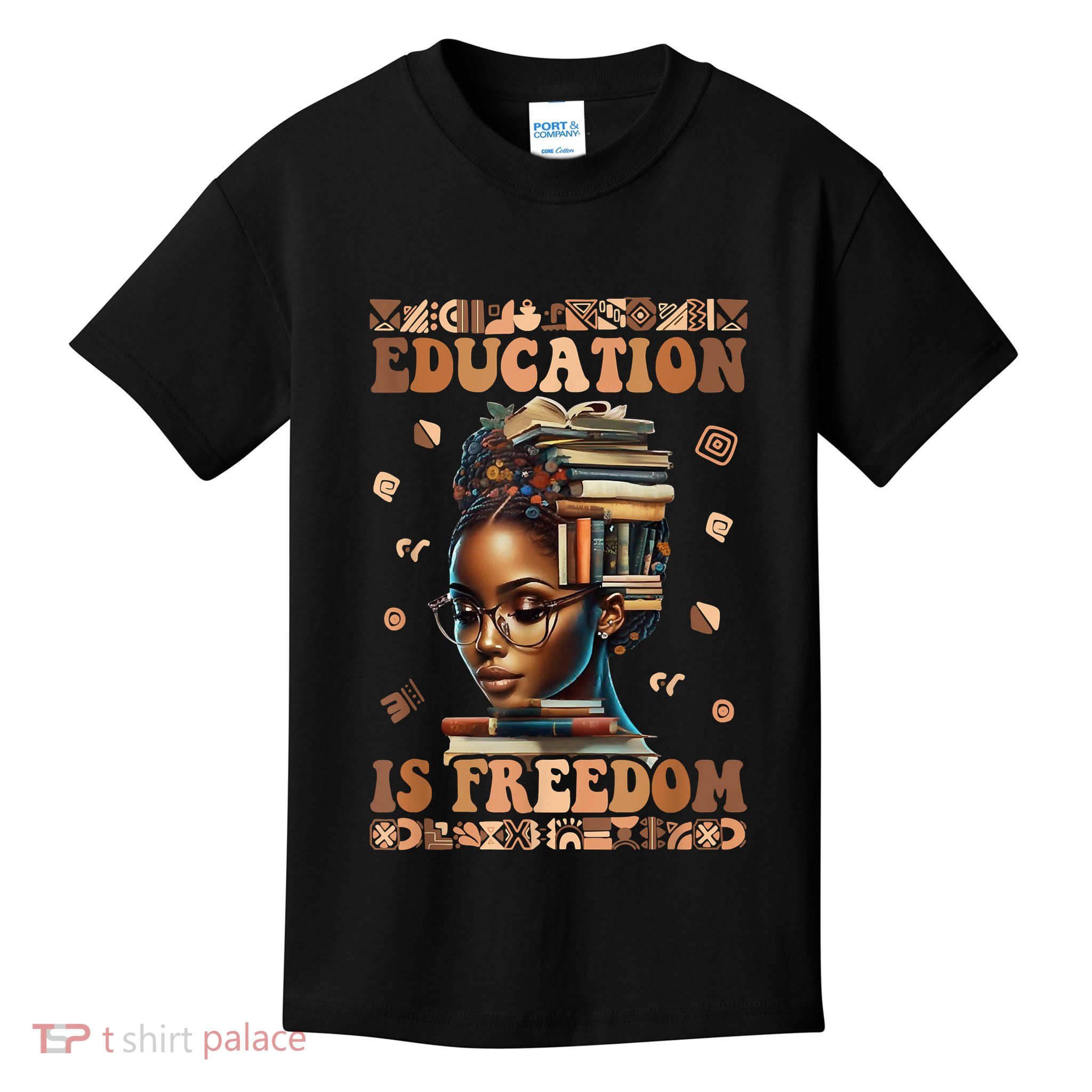 Black History Month Education Is Freedom Teacher Kids T-Shirt