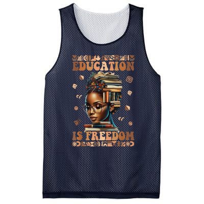 Black History Month Education Is Freedom Teacher Mesh Reversible Basketball Jersey Tank